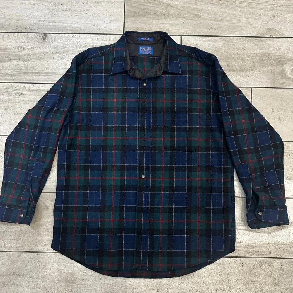 Vintage Pendleton Plaid Flannel Shirt wool size XL made in USA - Picture 3 of 9